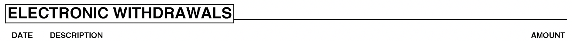 Chase Electronic Withdrawals section header