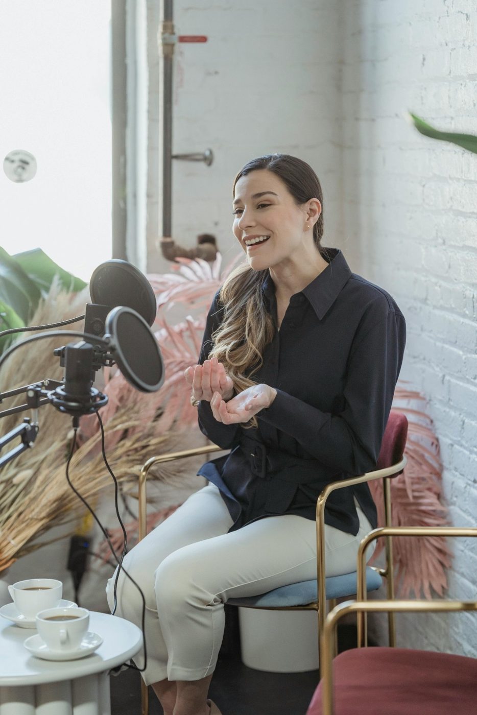 A woman at work