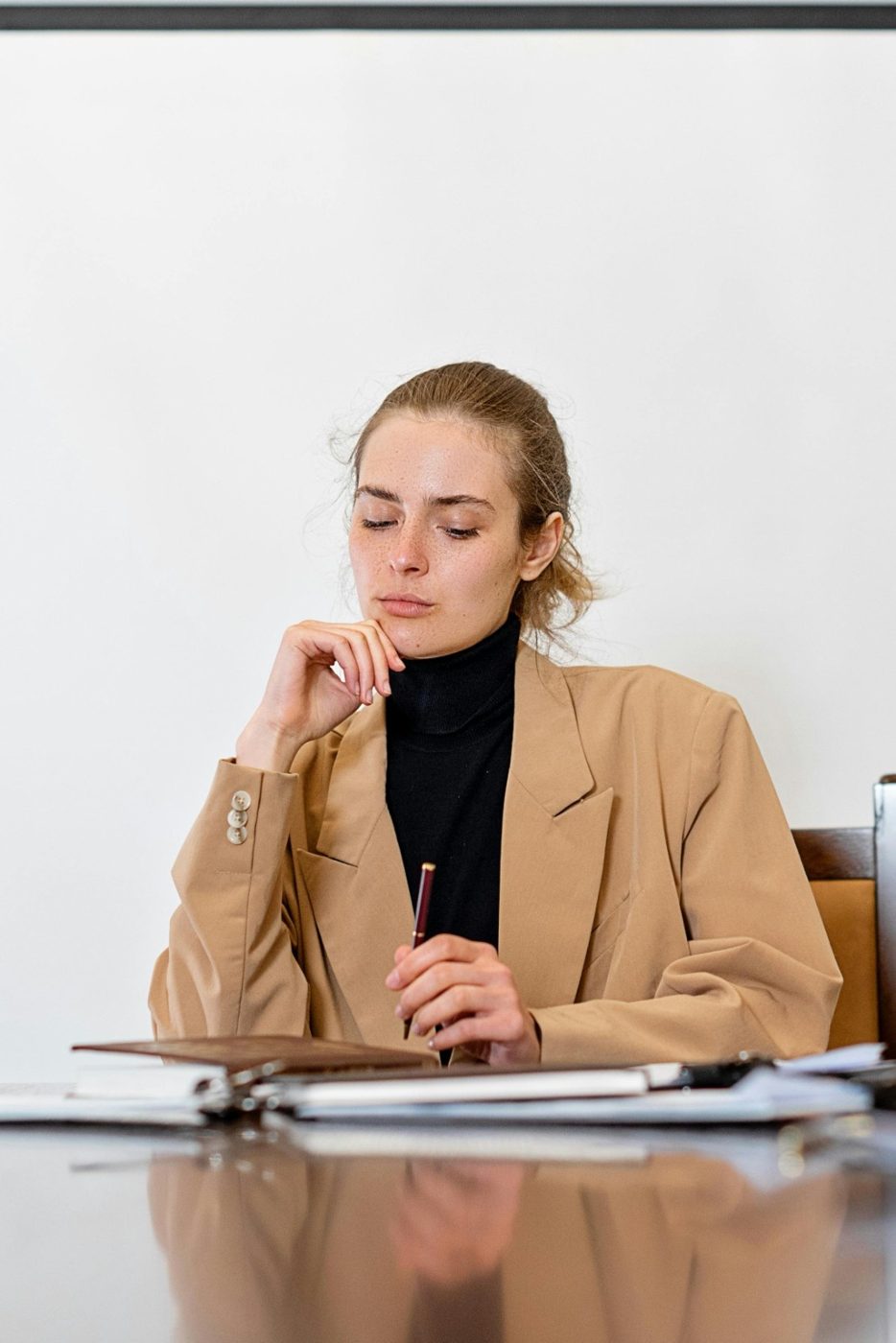 A solicitor reviewing a client file